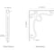 Ekena Millwork Orleans Wrought Iron Bracket, (Single center brace), Antiqued Pale Gold 1 1/2"W x 12"D x 15"H BKTM01X12X15SOLAPG - alternate 7